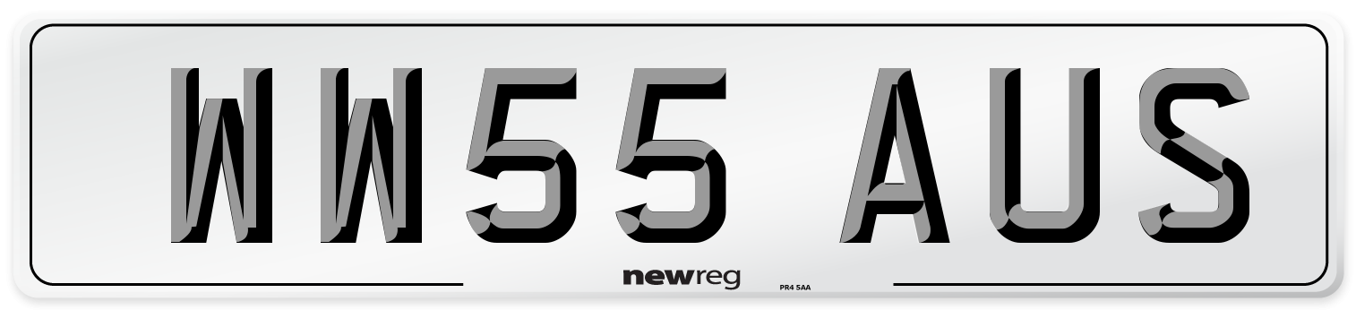 WW55 AUS Number Plate from New Reg